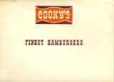 Cookys Finest Hamburgers Menu Corona San Bernardino & Rialto California 1960's