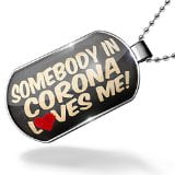 Dogtag Somebody in Corona Loves me, California Dog tags necklace - Neonblond