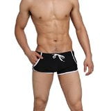 Butter-Fly Flowers Sports Summer Solid Swimwear Swimming Underwear Trunks Design For Men(Black White Size XL)